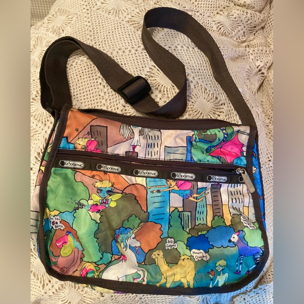LeSortsac alien unicorn Phoenix bag